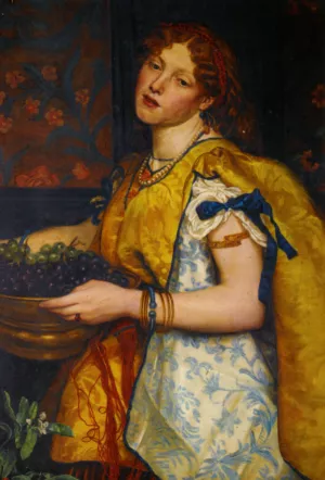 A Girl Carrying Grapes by Valentine Cameron Prinsep - Oil Painting Reproduction