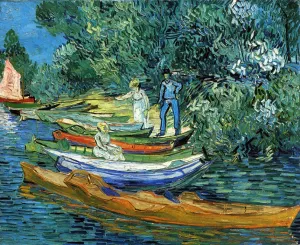 Rowing Boats on the Banks of the Oise by Vincent van Gogh - Oil Painting Reproduction