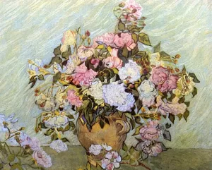 Still Life: Vase with Roses by Vincent van Gogh - Oil Painting Reproduction