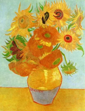 Still Life: Vase with Twelve Sunflowers by Vincent van Gogh - Oil Painting Reproduction