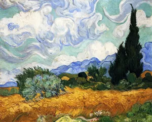 Wheatfield with Cypress by Vincent van Gogh - Oil Painting Reproduction