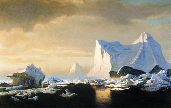 Oil Painting Reproduction Icebergs in the Arctic by William Bradford