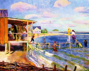 Bath House, Bellport by William Glackens - Oil Painting Reproduction