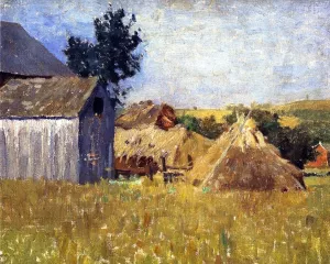 Gray Barn by William Langson Lathrop - Oil Painting Reproduction