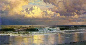 Beach at Atlantic City by William Trost Richards - Oil Painting Reproduction