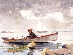A Girl in a Punt by Winslow Homer - Oil Painting Reproduction